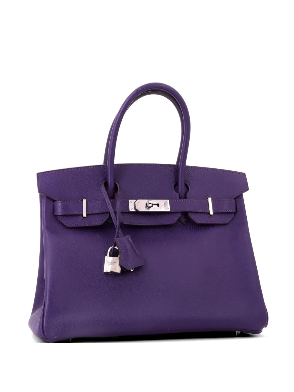 Hermès Pre-Owned Birkin Handbag Purple Epsom with Palladium Hardware 30 satchel - Viola