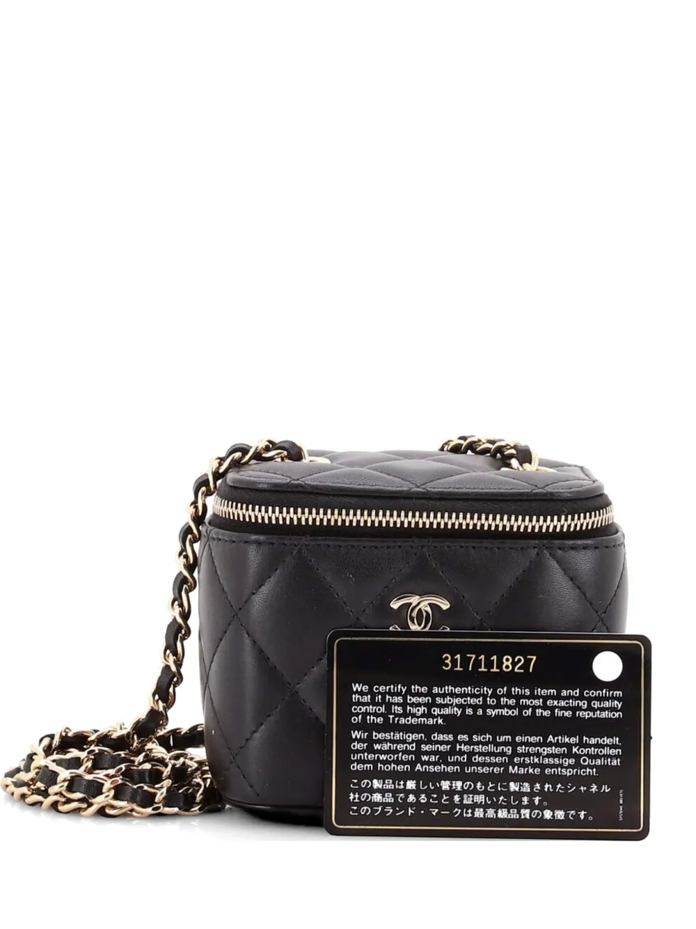 CHANEL Pre-Owned Classic Vanity Case with Chain Quilted Lambskin Mini crossbody bag - Nero