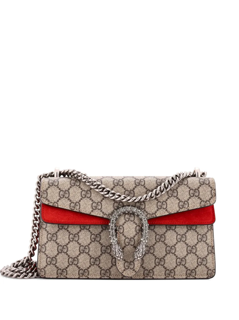 Gucci Pre-Owned Dionysus Bag GG Coated Canvas with Crystal Embellished Metal Small shoulder bag - Marrone