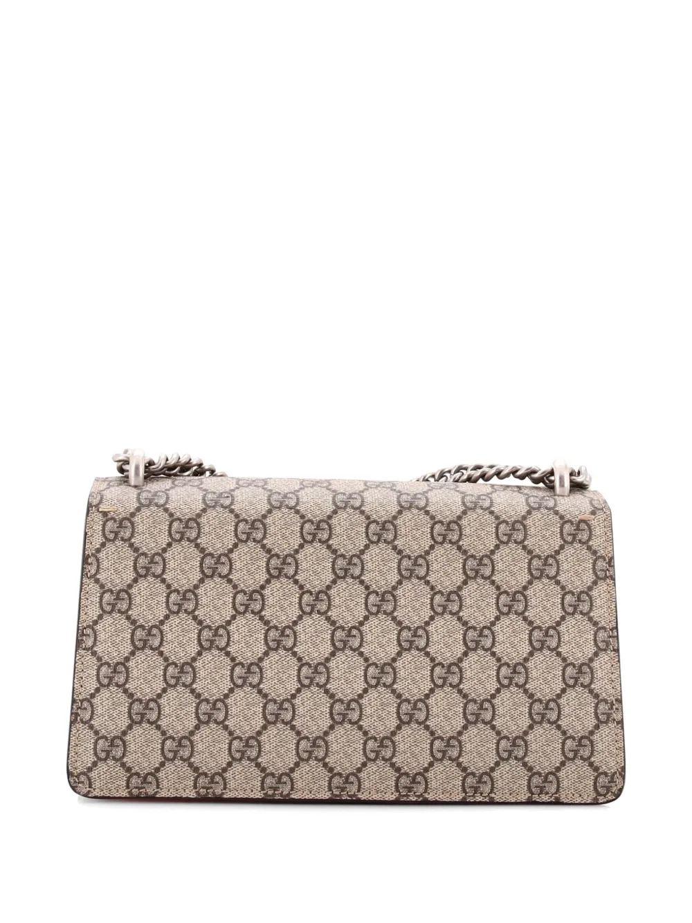  Gucci Pre-owned Dionysus Bag Gg Coated Canvas With Crystal Embellished Metal Small Shoulder Bag - Brown 
