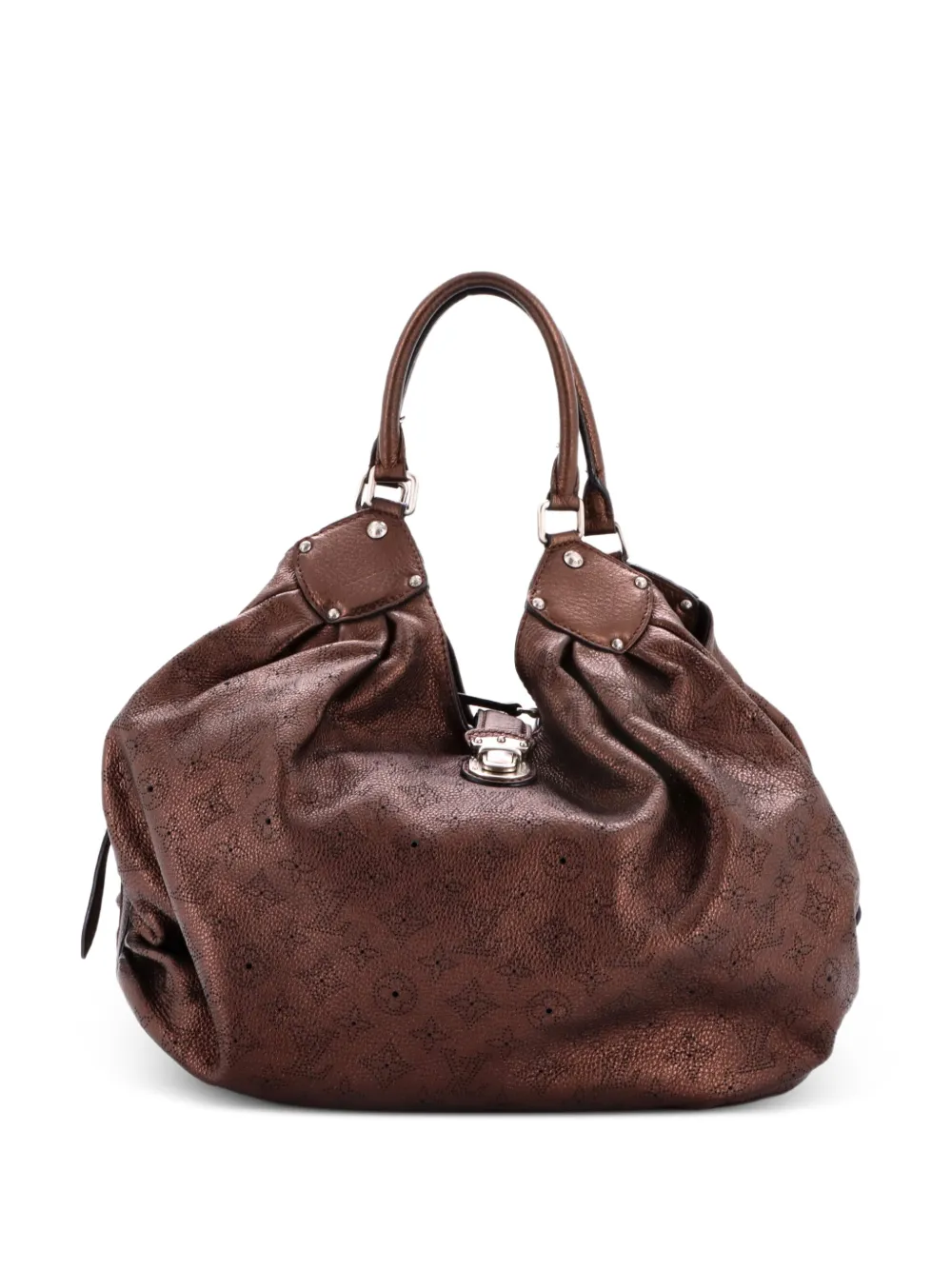 Louis Vuitton Pre-Owned XL Mahina Leather hobo bag - Marrone