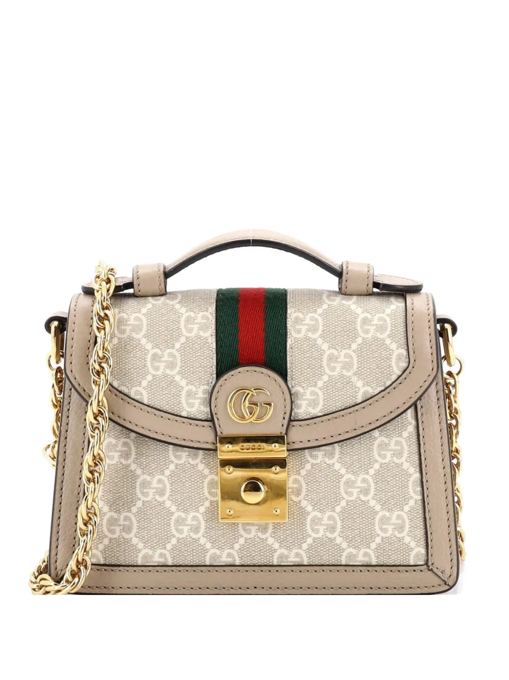 Gucci Pre-Owned Ophidia Flap Top Handle Bag GG Coated Canvas Mini shoulder bag - Toni neutri