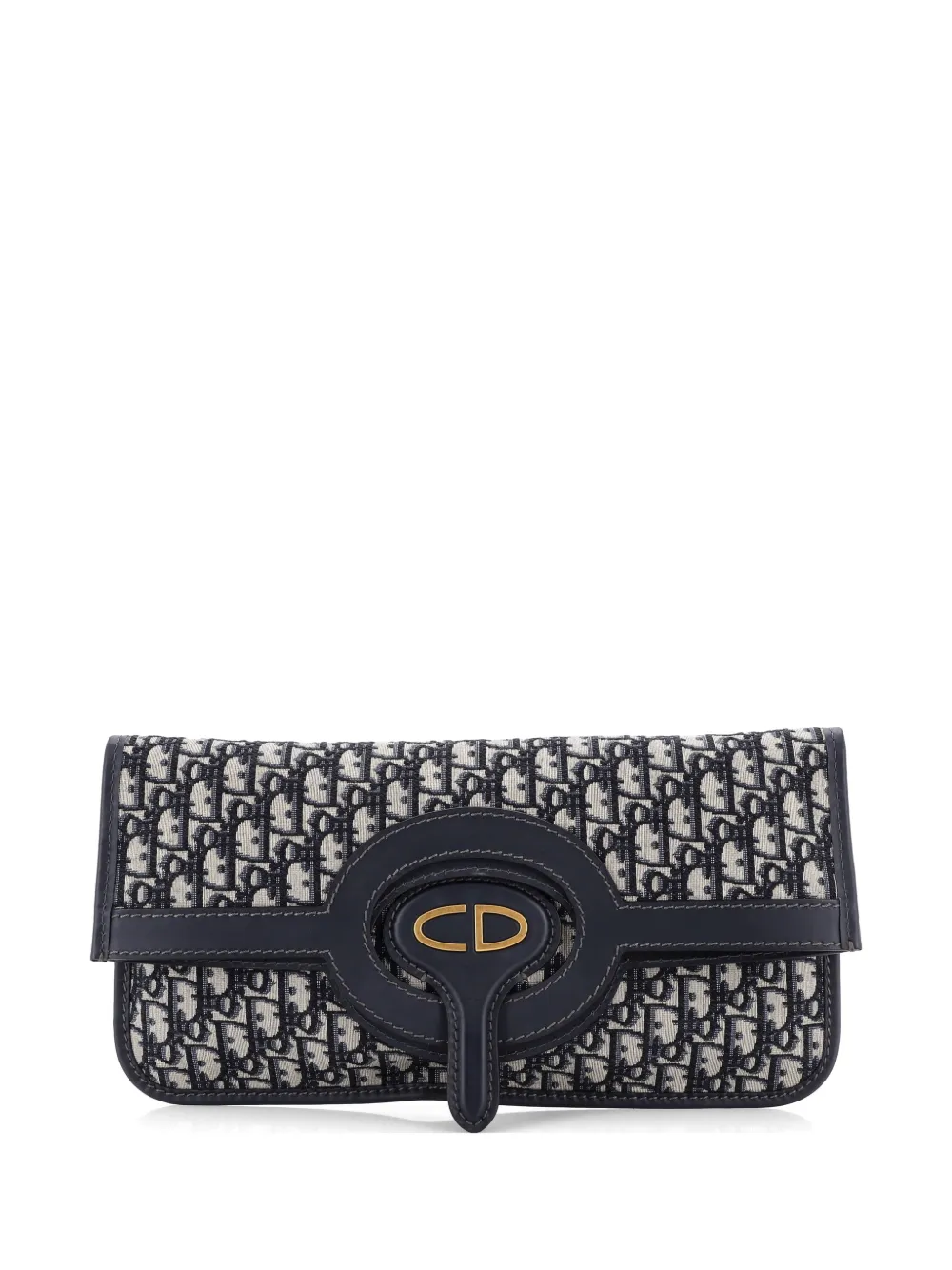 Christian Dior Pre-Owned Fold Over Oblique Canvas clutch bag - Blu