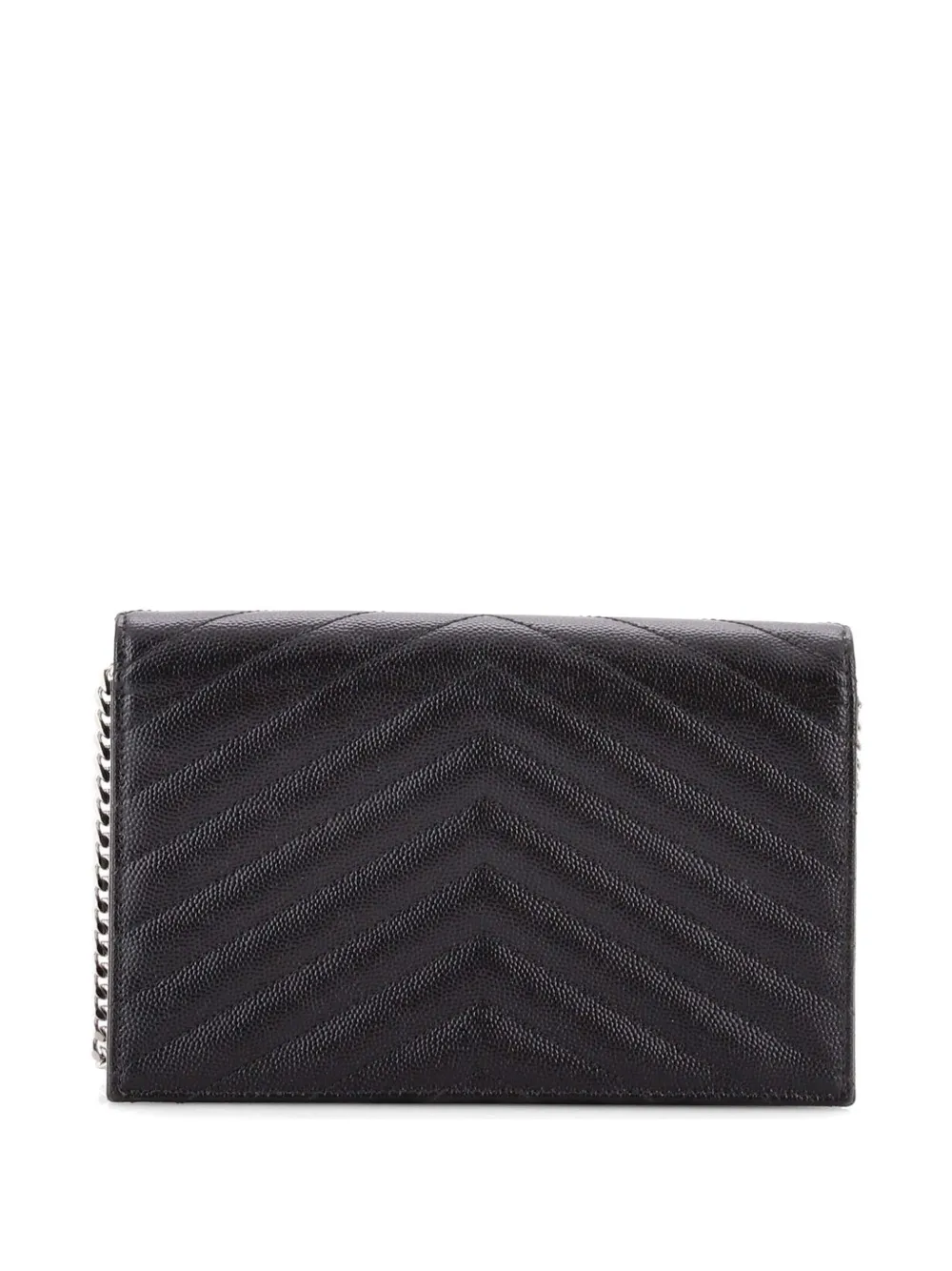  Saint Laurent Pre-owned Petit Sac à Bandoulière Classic Monogram Wallet On Chain Matelasse Chevron En Cuir - Noir 