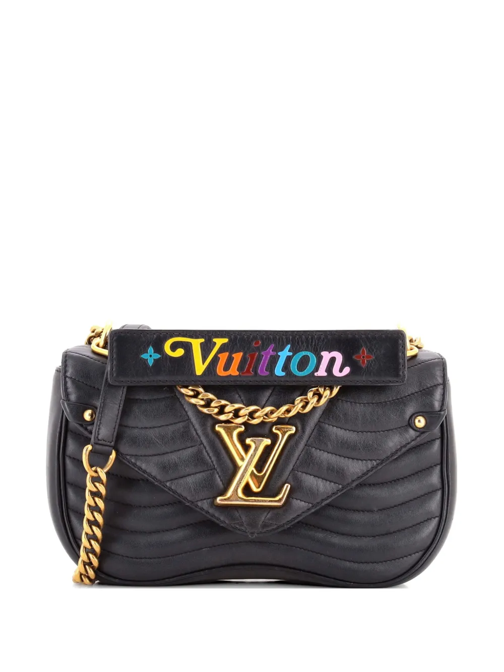 Louis Vuitton Pre-Owned New Wave Chain Bag Quilted Leather MM crossbody bag - Nero