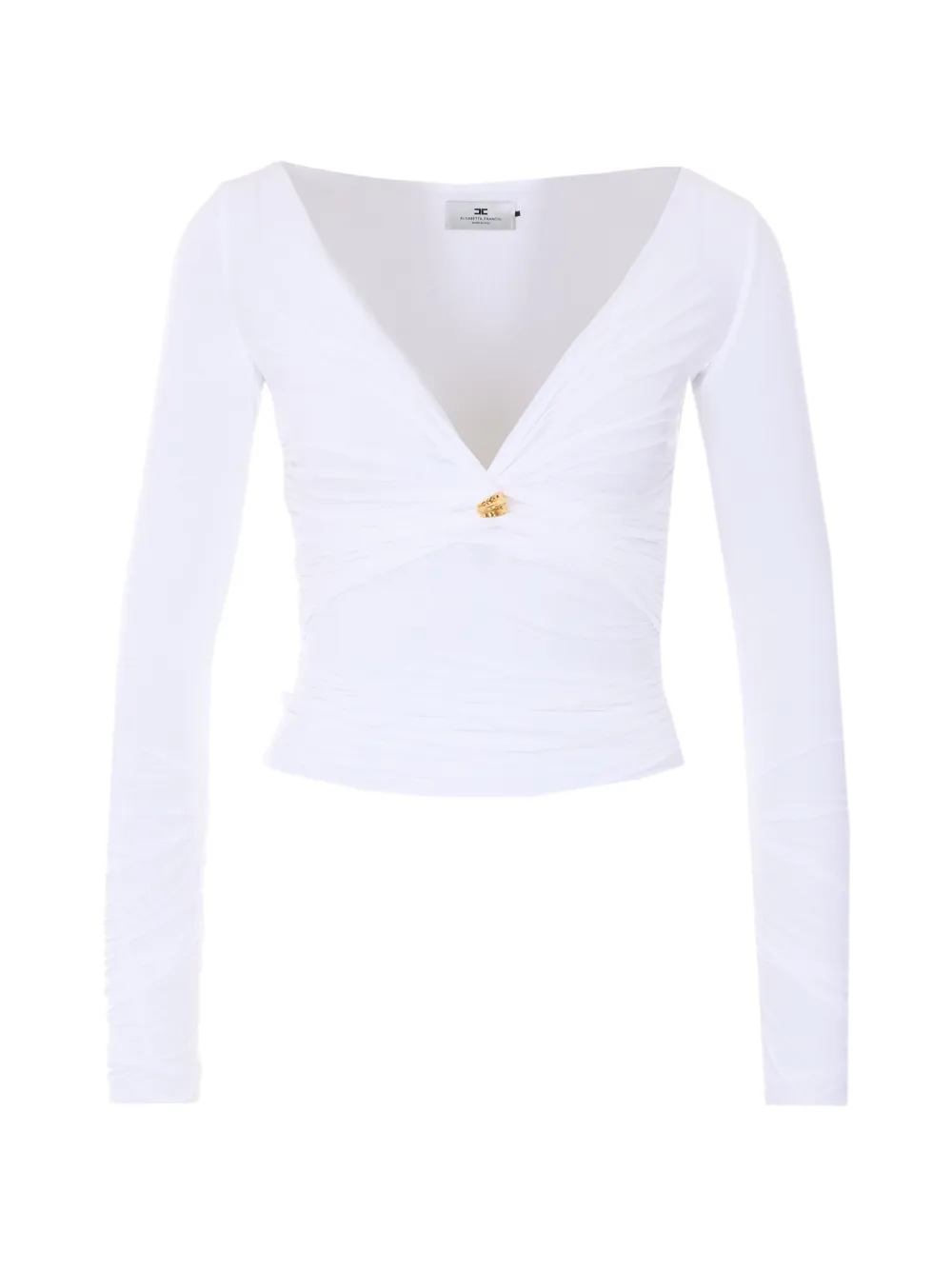 Elisabetta Franchi jewel V-neck blouse - Bianco