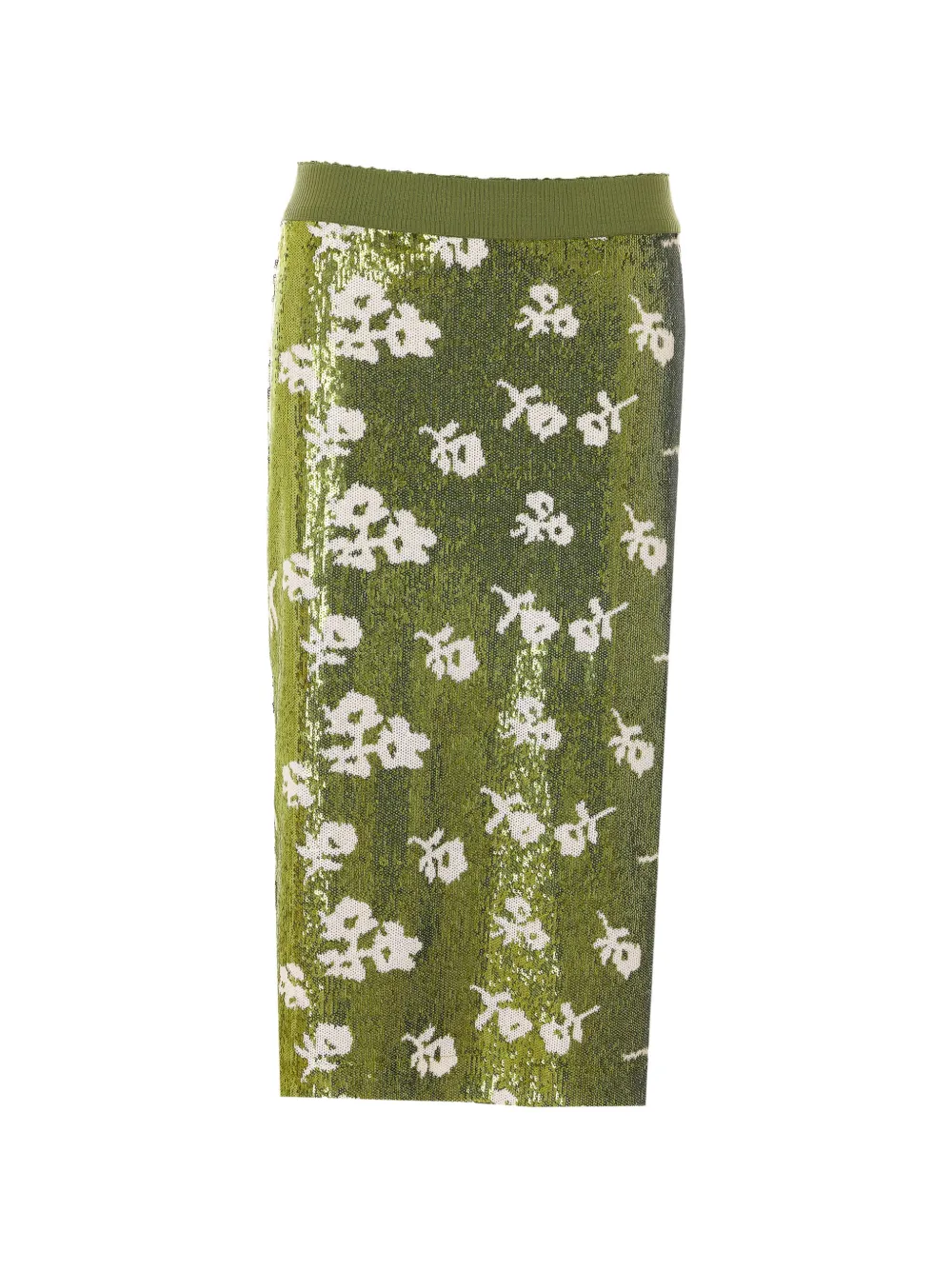 Essentiel Antwerp sequin floral midi skirt - Verde