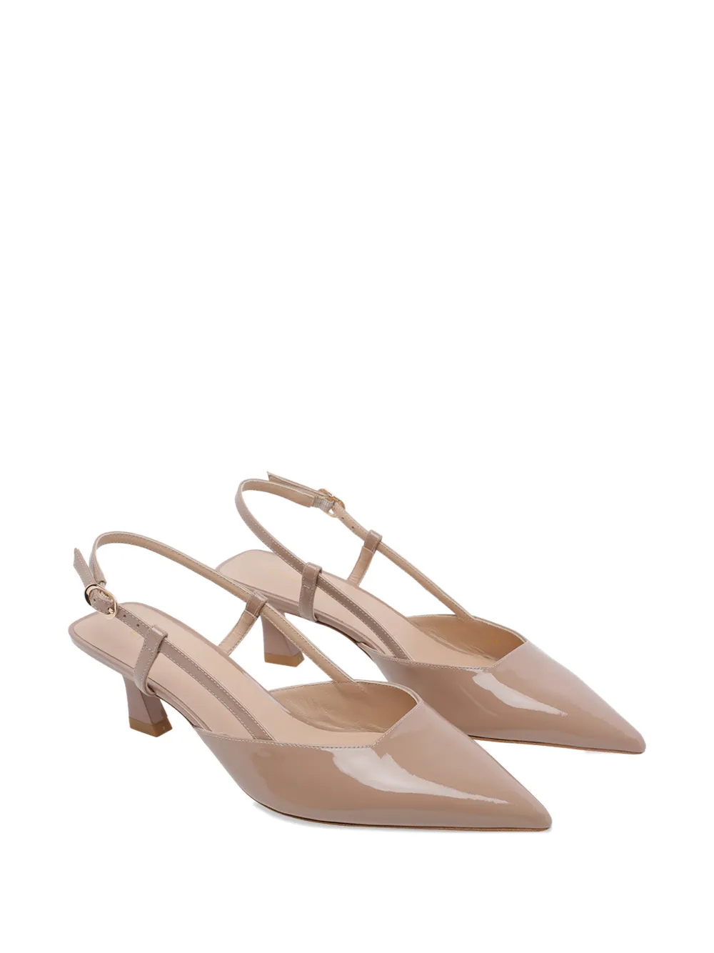 Stuart Weitzman Vinnie 50 leren pumps met gesp Beige