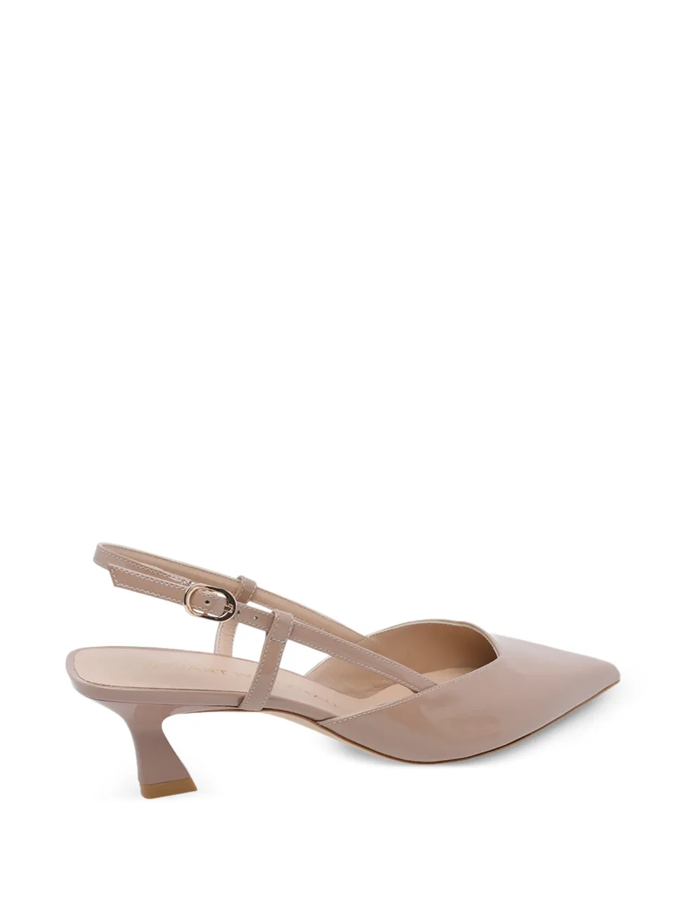  Stuart Weitzman Vinnie 50 Buckle Leather Pumps - Neutrals 