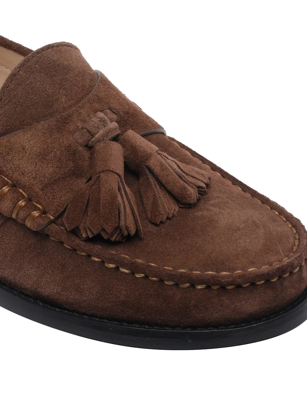 Stuart Weitzman Loafers met kwastje en ronde neus Bruin