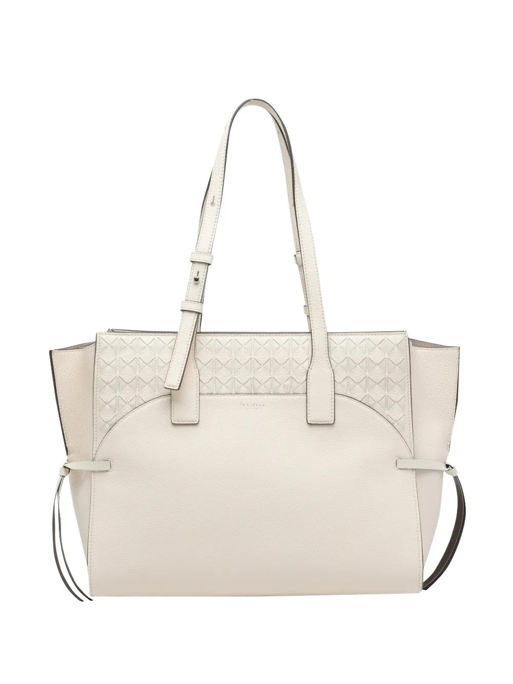 Serapian Maxi Maro detachable zipped pouch tote bag - Toni neutri