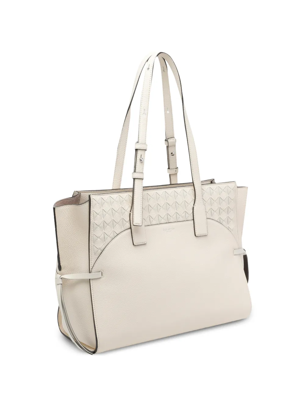  Serapian Maxi Maro Detachable Zipped Pouch Tote Bag - Neutrals 