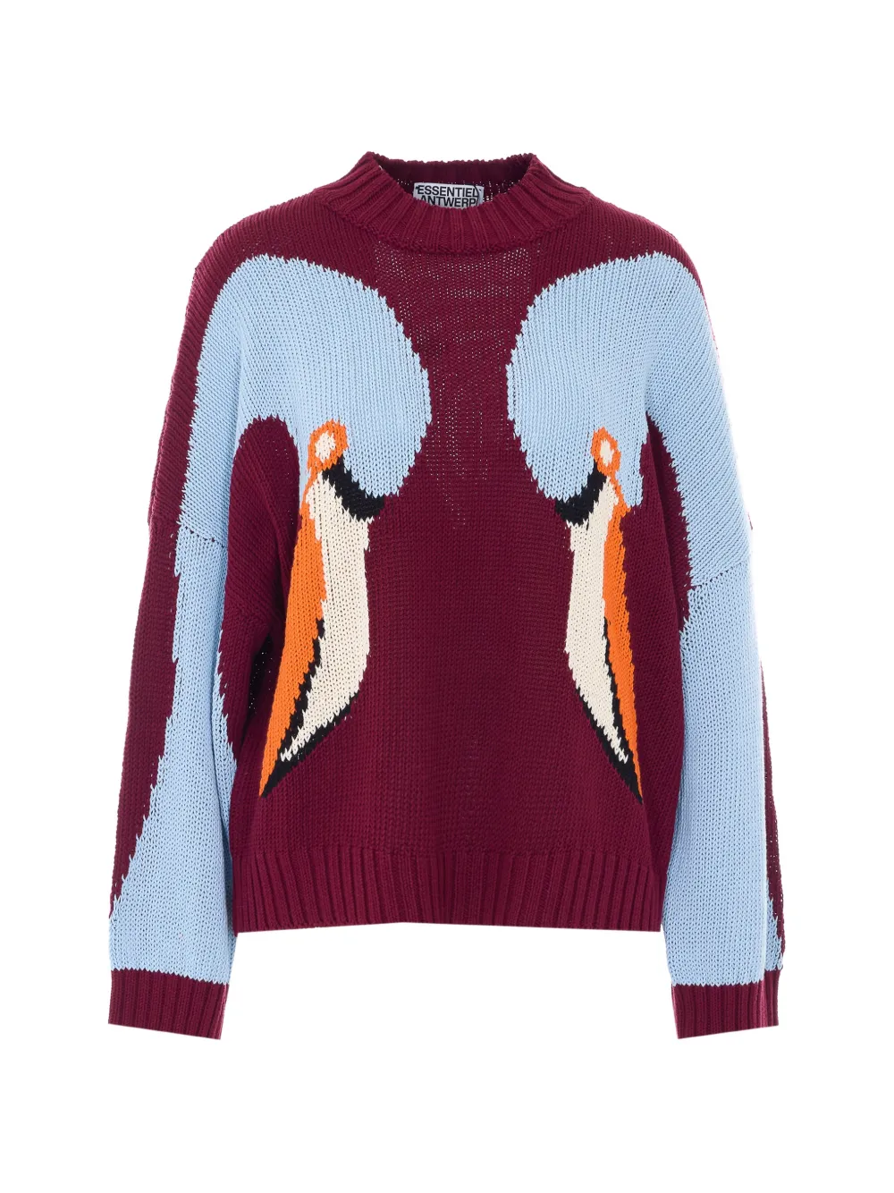 Essentiel Antwerp embroidered high-neck sweater - Rosso