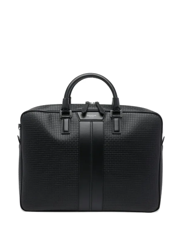 Serapian Stepan Slim Briefcase in Black