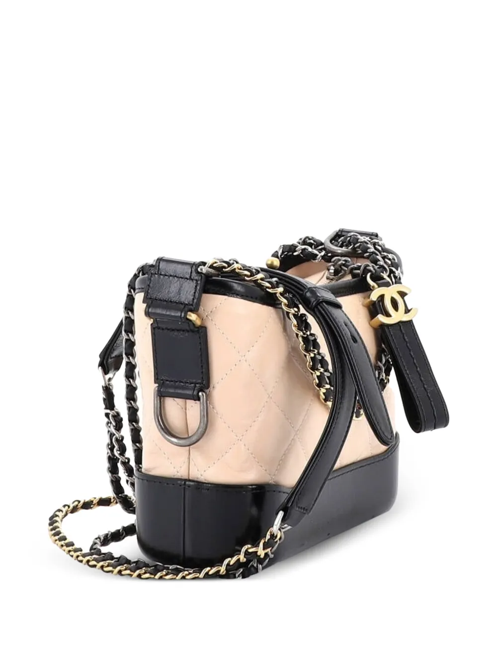 CHANEL Pre-Owned Gabrielle Quilted Aged Calfskin Small hobo bag - Neutrals