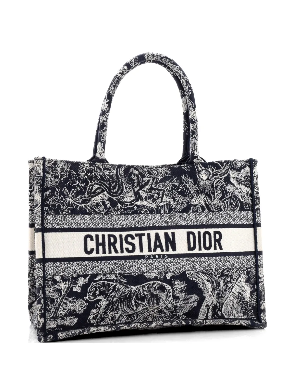 Christian Dior Pre-Owned Book Embroidered Canvas Medium tote bag - Blau