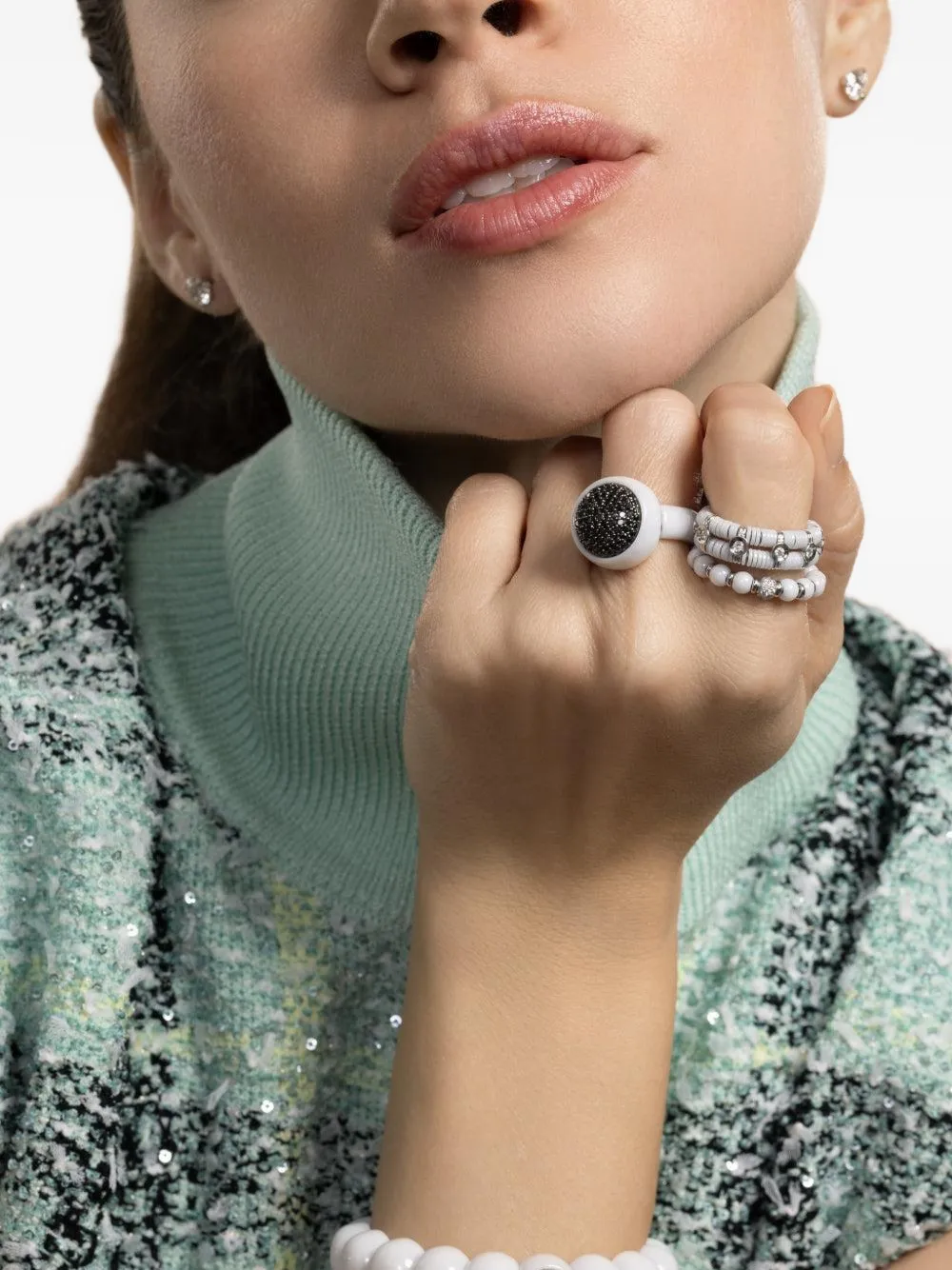 Roberto Demeglio Two Row Musa diamond ring - Bianco