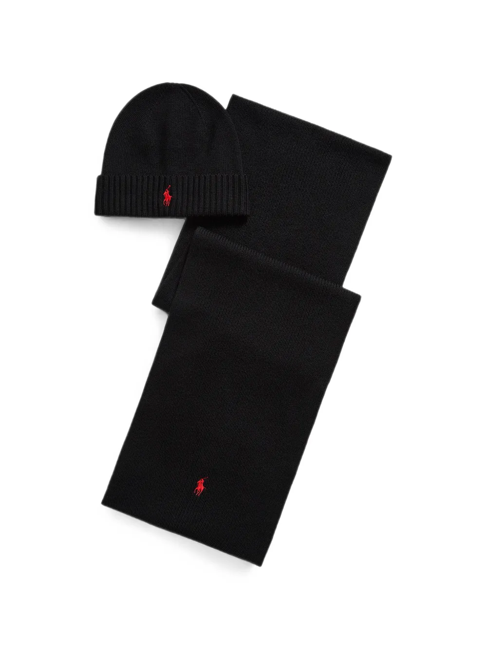 Polo Ralph Lauren Wollen muts- en sjaal cadeauset Zwart