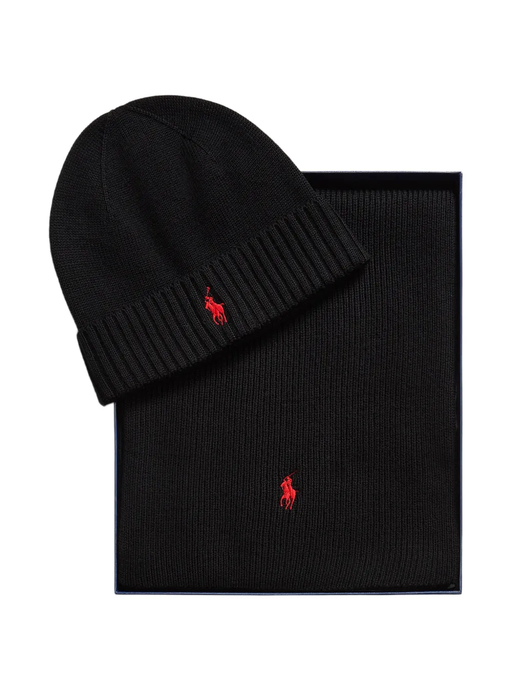 Polo Ralph Lauren wool beanie & scarf gift set - Nero