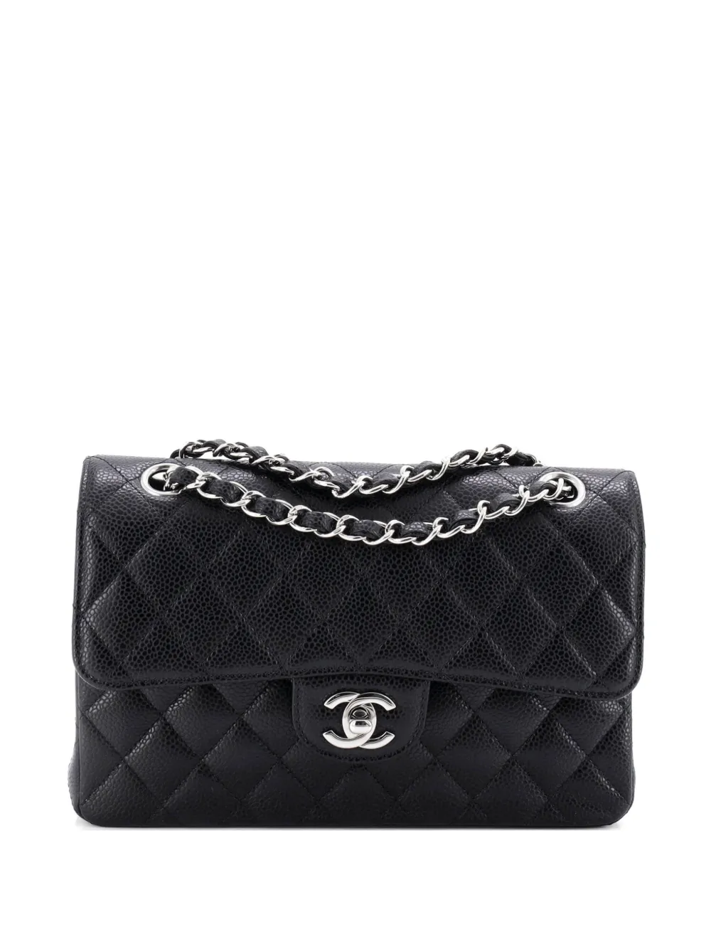 CHANEL Pre-Owned Classic Double Flap Bag Quilted Caviar Small shoulder bag - Black