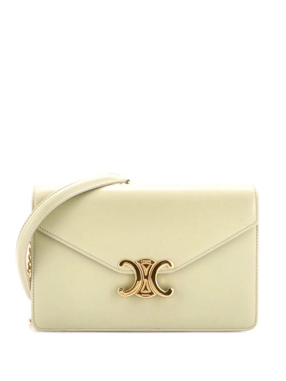 Celine Pre-Owned Margo Triomphe Wallet on Chain Leather crossbody bag - Verde