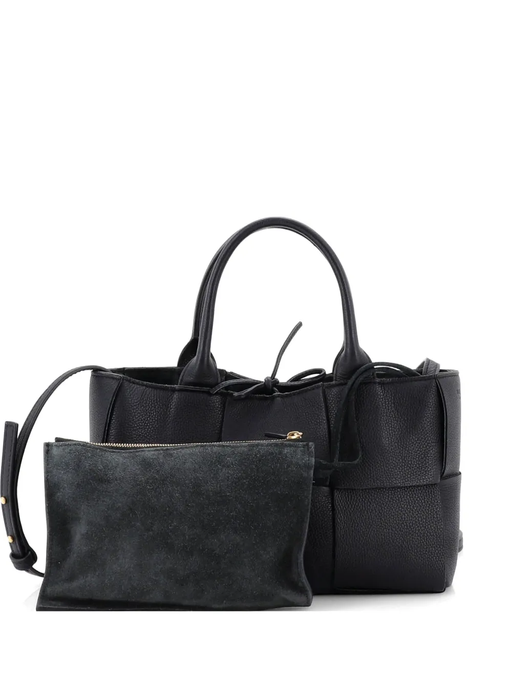 Bottega Veneta Arco Maxi Intrecciato Mini-Tote Bag Maxi in Schwarz Intrecciato-Leder