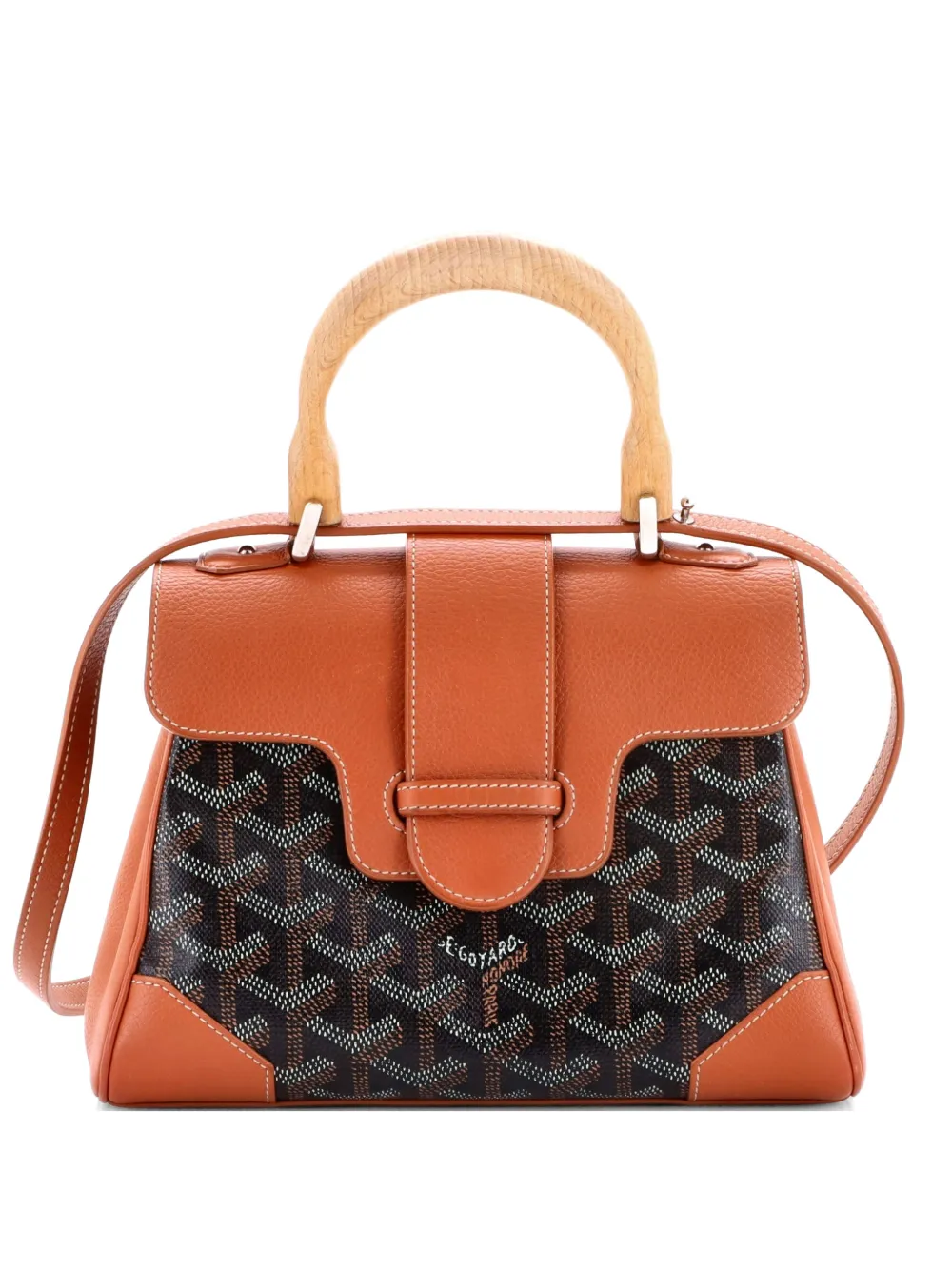 Goyard Pre-Owned Saigon Top Handle Bag Coated Canvas with Leather Mini shoulder bag - Marrone