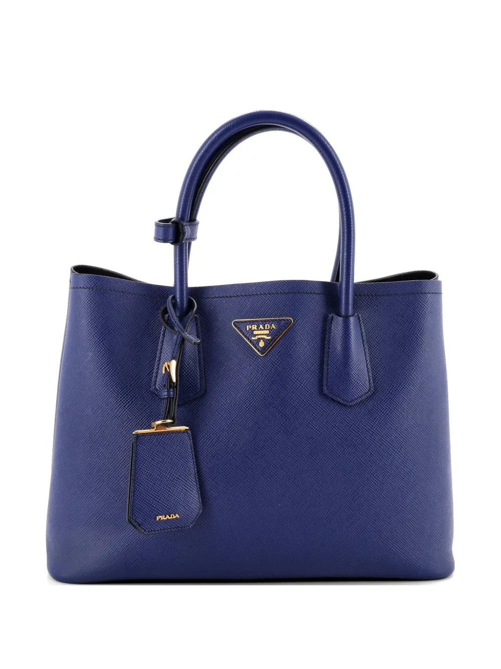 Prada Pre-Owned Cuir Double Saffiano Leather Medium tote bag - Blu