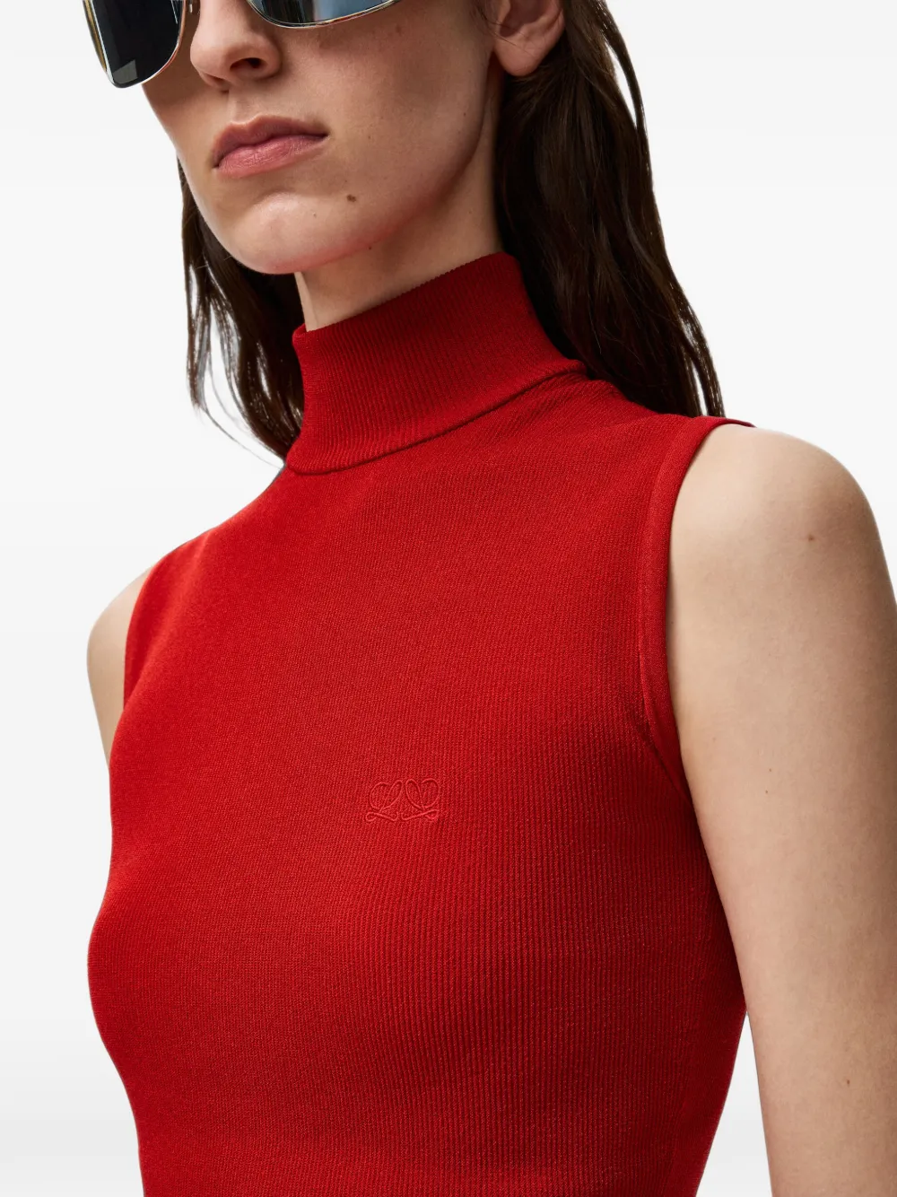 LOEWE Top met hoge hals Rood