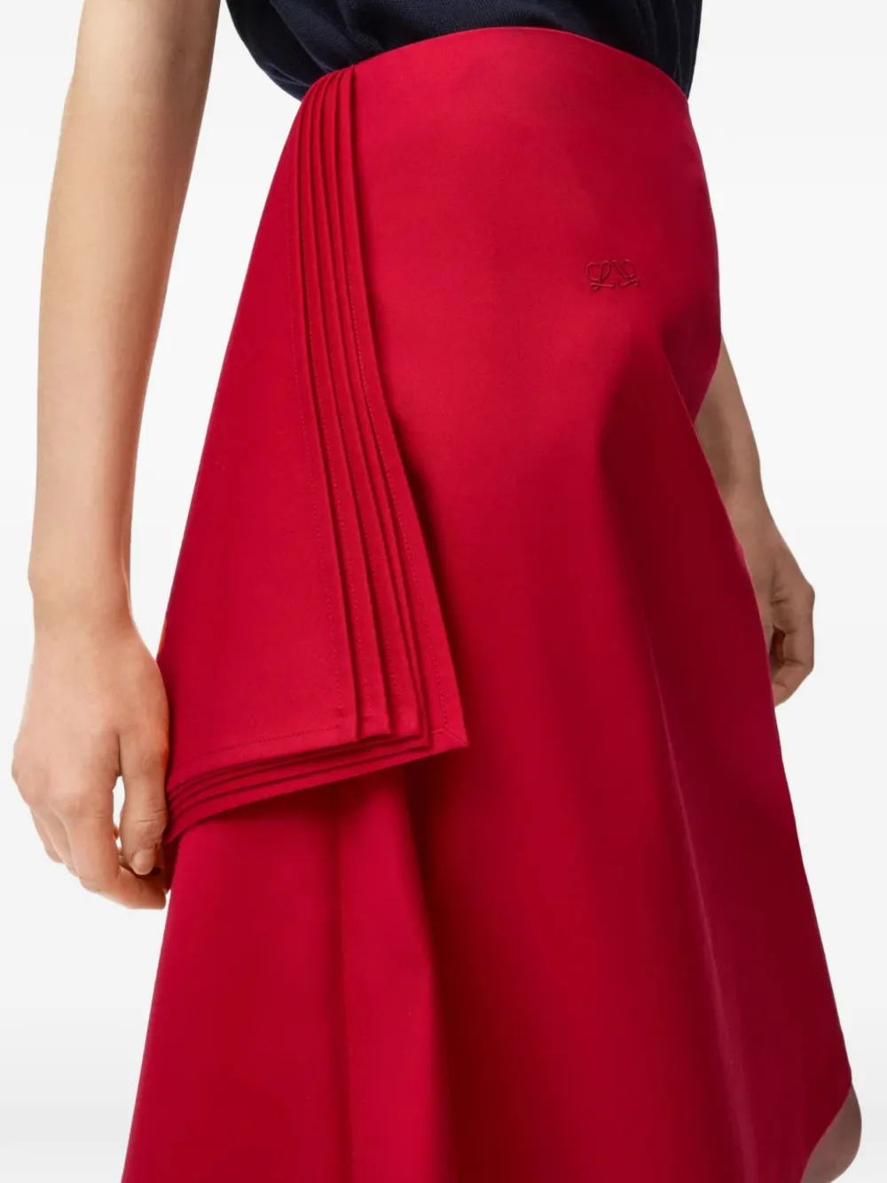 LOEWE Midi-rok met gedrapeerd detail Rood