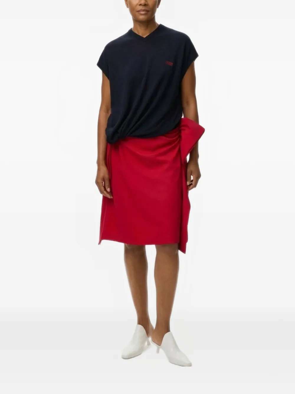 Loewe Draped-detail Midi Skirt - Red 