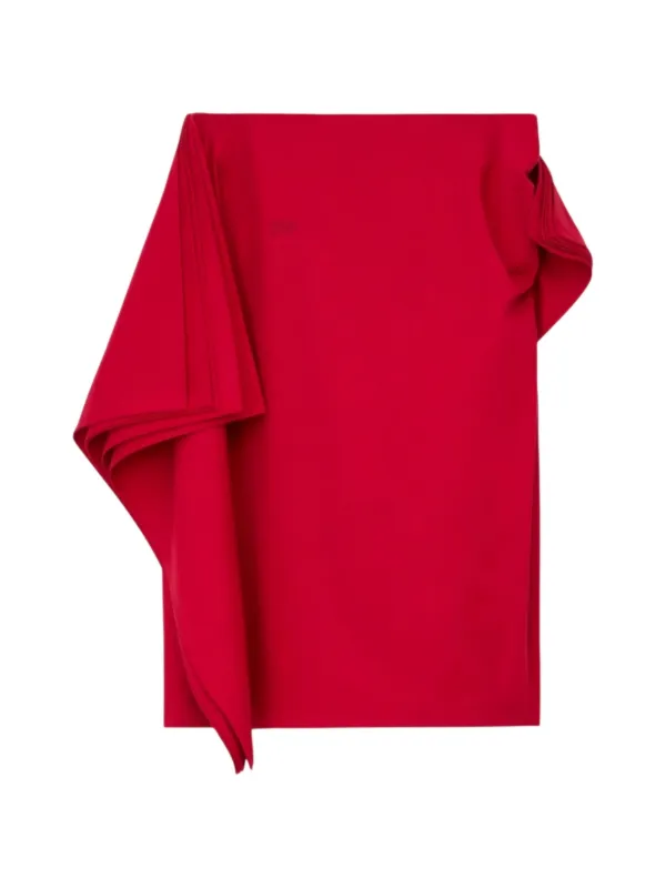 Loewe Draped-detail Midi Skirt in Red