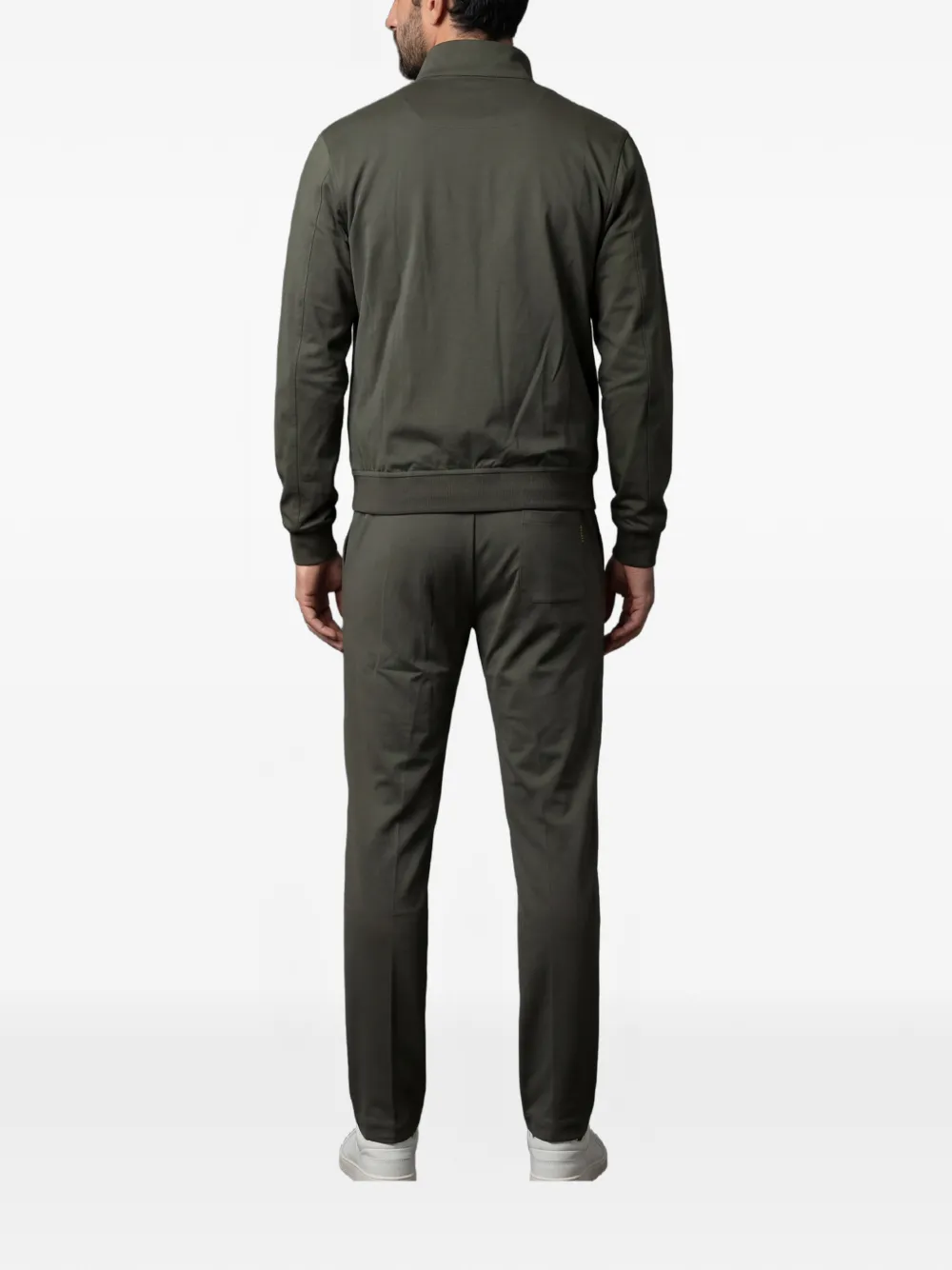 Moorer Crispinfeloa sweater met paspelzak en rits Groen
