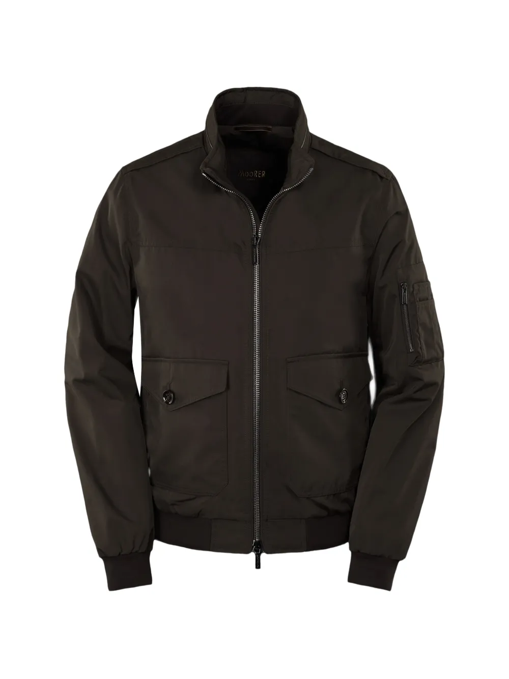 Moorer Aiden patch-pocket bomber jacket - Verde