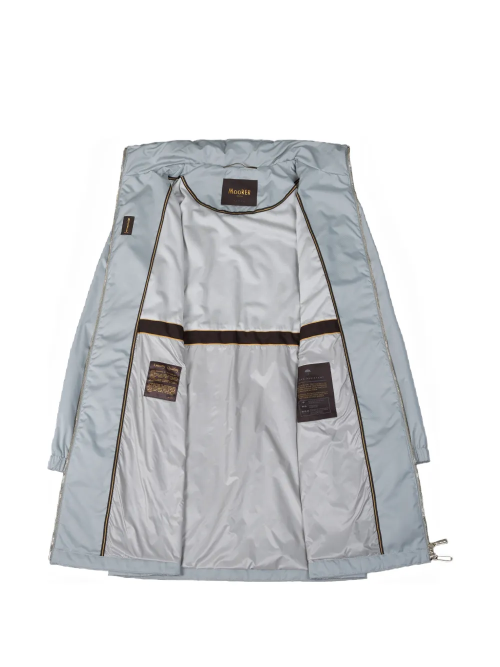  Moorer Drawstring-collar Zip Parka - Blue 