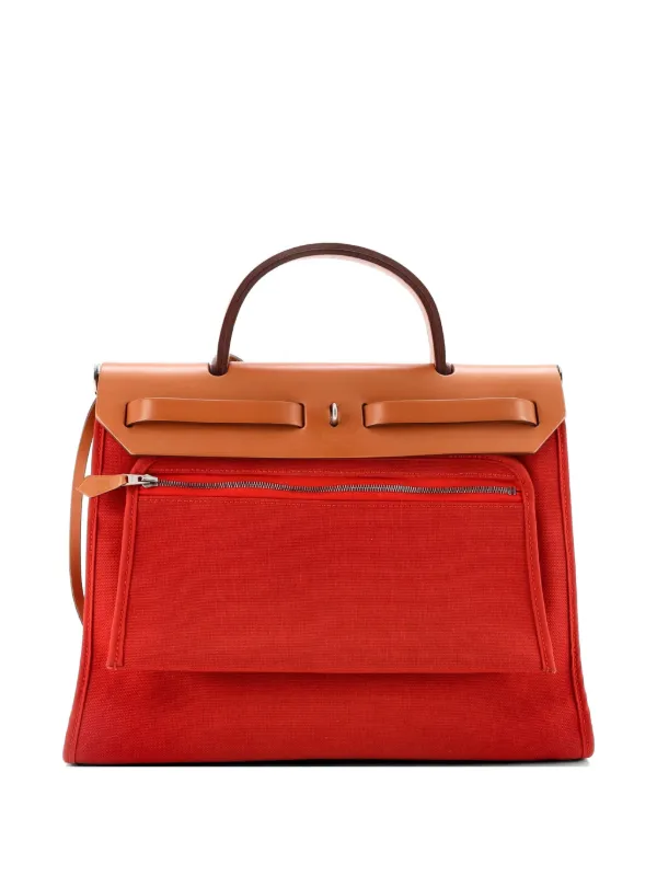 Hermès Pre-Owned エールバッグ ジップ レザー アンド トワル 31 