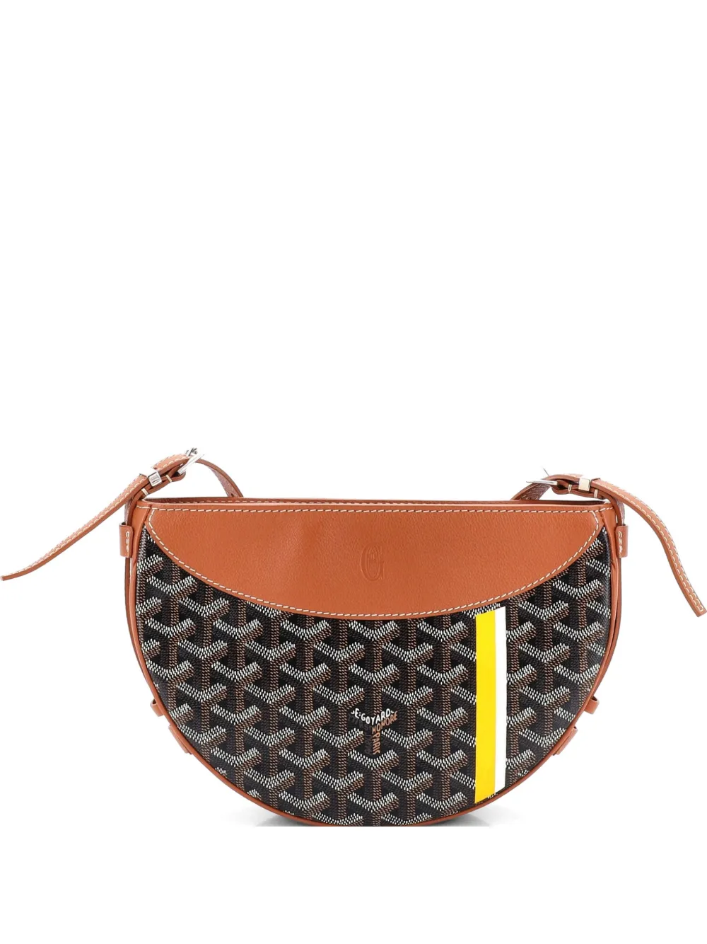 Goyard Pre-Owned Hirondelle Coated Canvas and Leather shoulder bag - Marrone