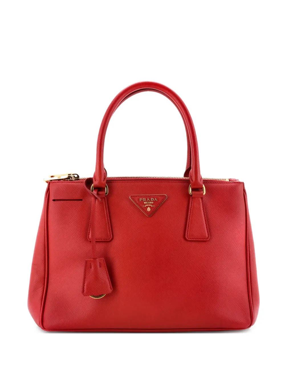 Prada Pre-Owned Double Zip Lux Saffiano Leather Small tote bag - Red