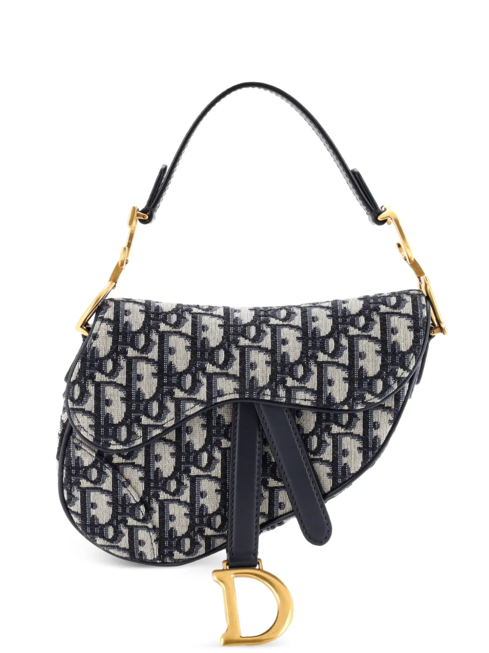 Christian Dior Pre-Owned Saddle Handbag Oblique Canvas Mini shoulder bag - Blu