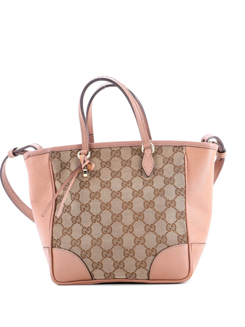 Gucci Pre-Owned Bree Convertible Tote GG Canvas with Leather Small crossbody bag - Marrone