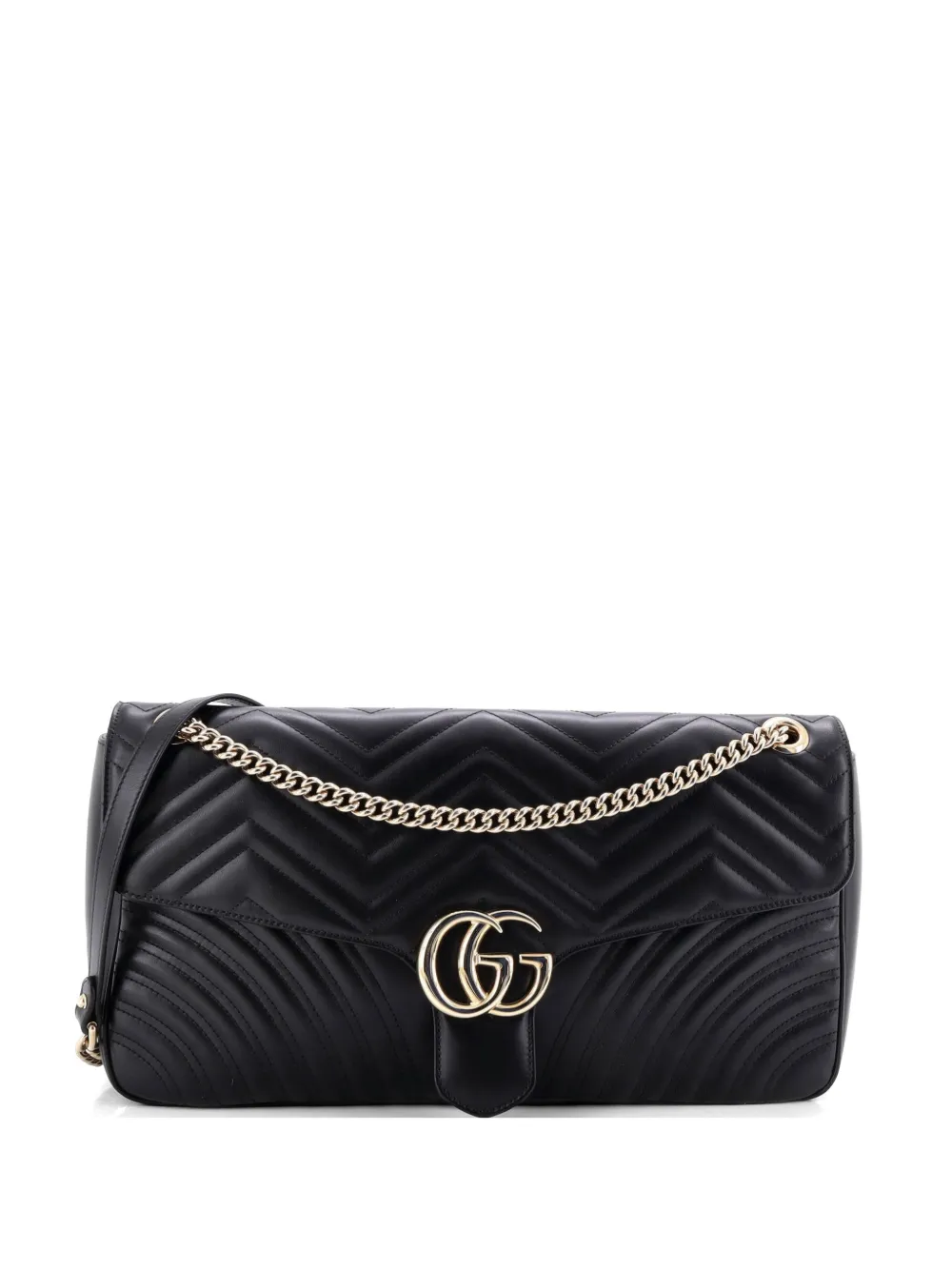 Gucci Pre-Owned GG Marmont Flap Bag Matelasse Leather Maxi shoulder bag - Nero