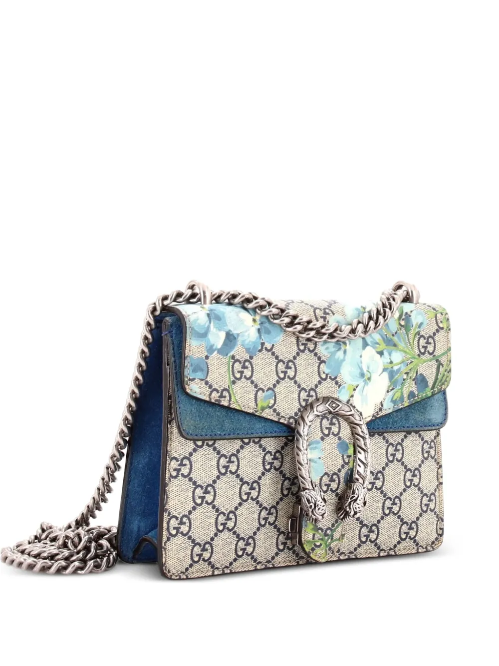 Gucci Pre-Owned Dionysus Bag Blooms Print GG Coated Canvas Mini shoulder bag - Blu