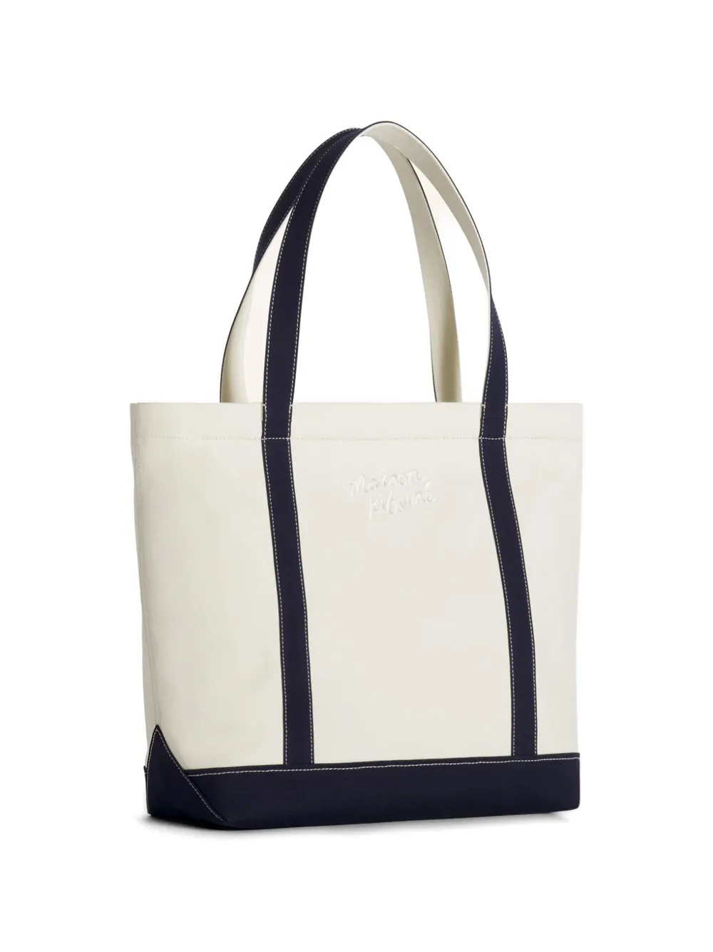 Maison Kitsuné Shopper met logo Beige