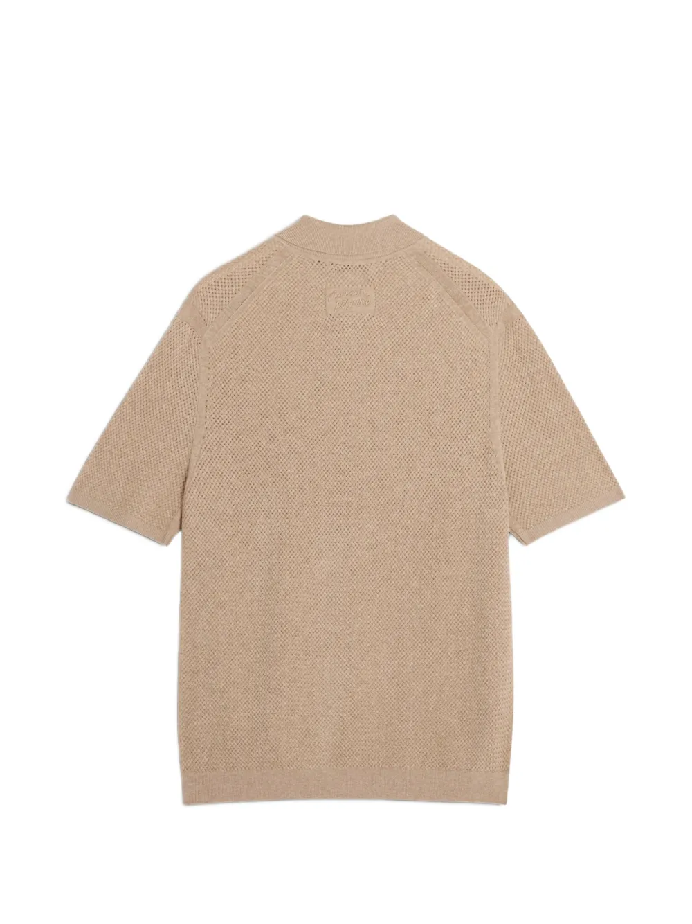 Maison Kitsuné Gebreid poloshirt met korte mouwen en textuur Beige