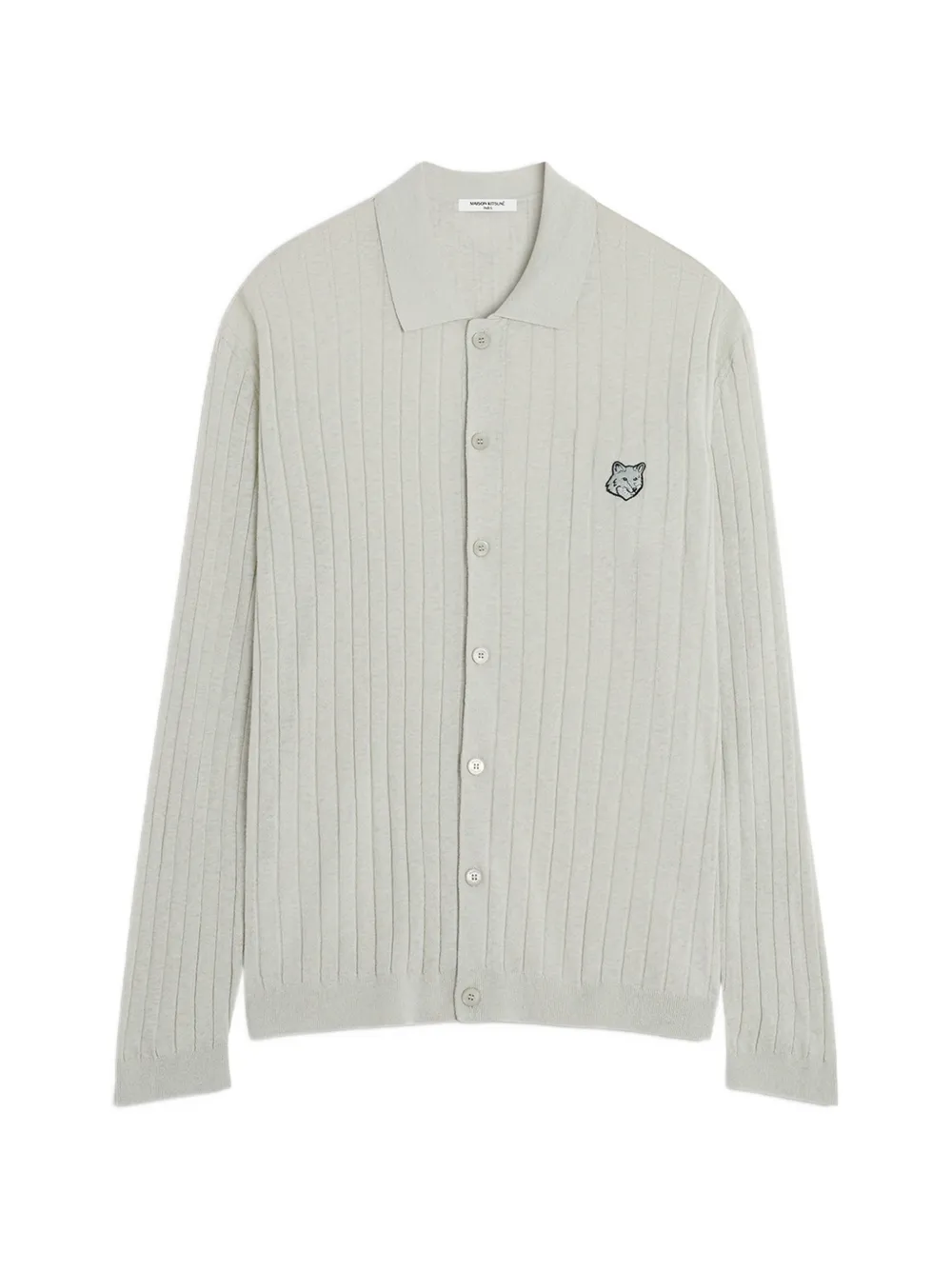 Maison Kitsuné Fox Head ribbed cardigan - Toni neutri