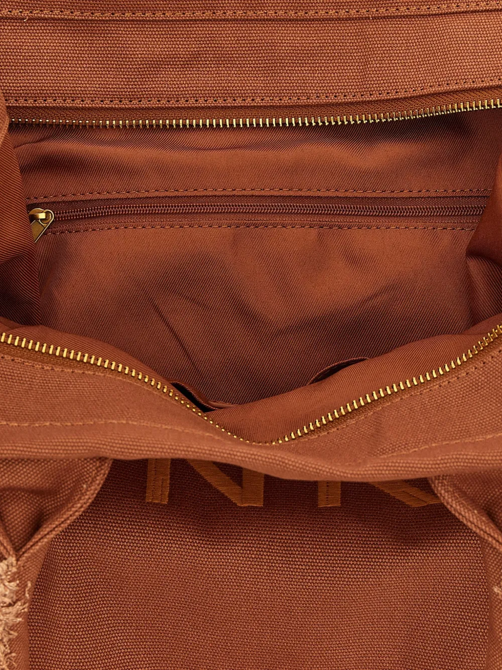 PINKO Medium Beach shopper met geborduurd logo en franje Bruin