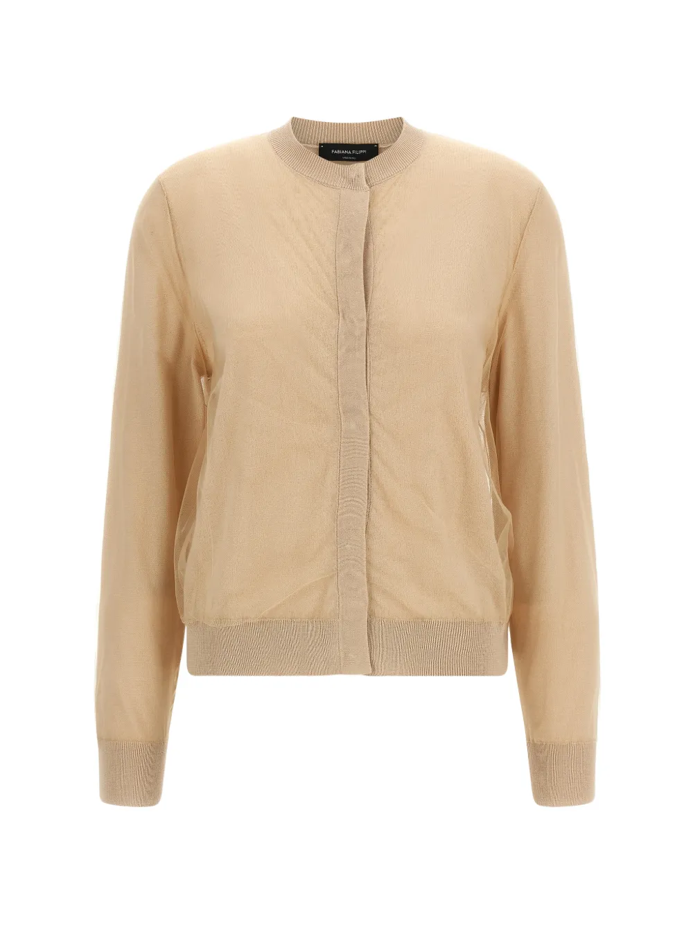 Fabiana Filippi tulle cardigan - Marrone