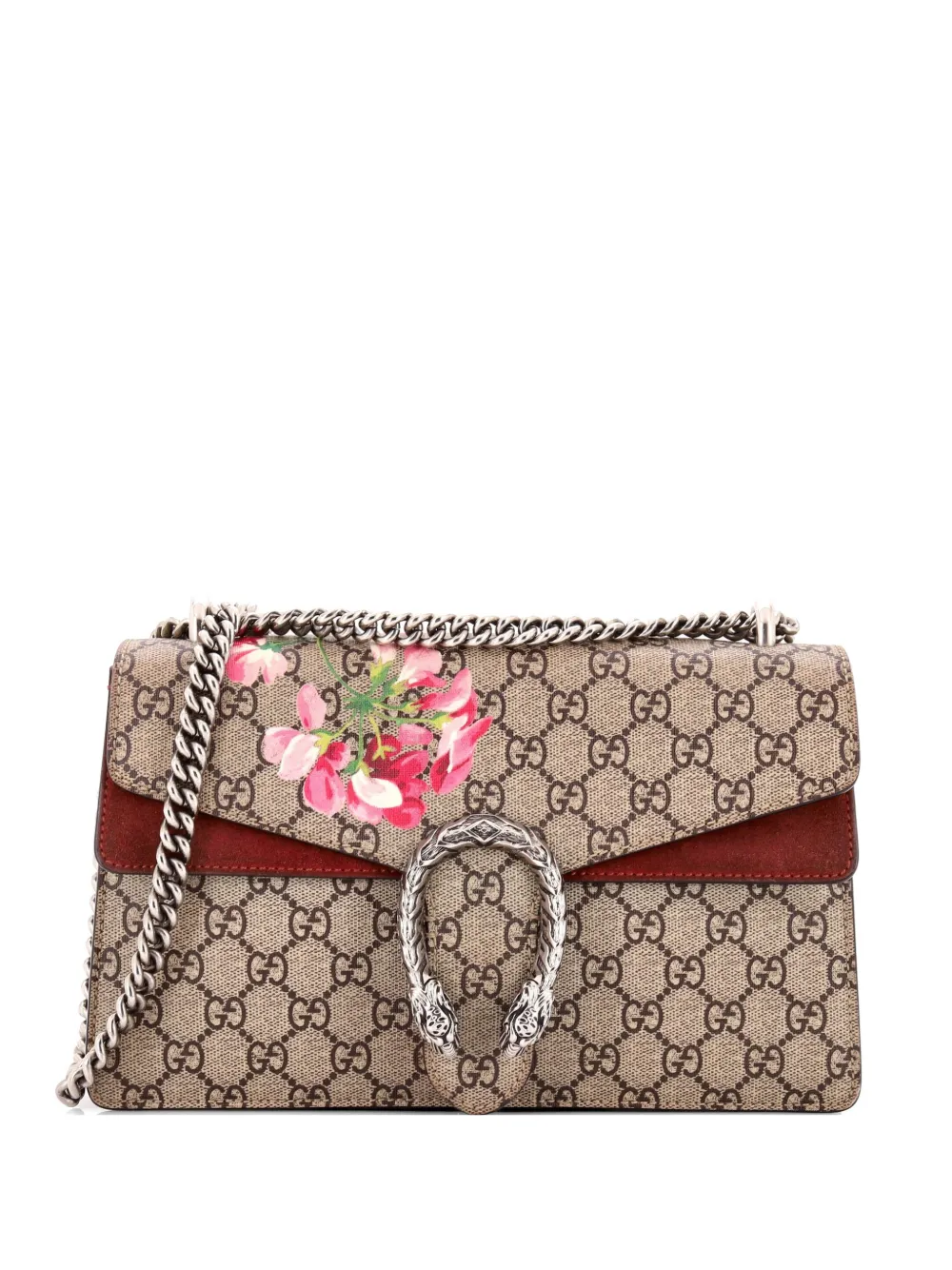 Gucci Pre-Owned Dionysus Bag Blooms Print GG Coated Canvas Small shoulder bag - Marrone