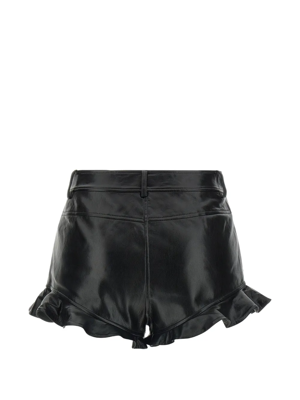  Self-portrait Ruffled Five-pocket Shorts - Black 