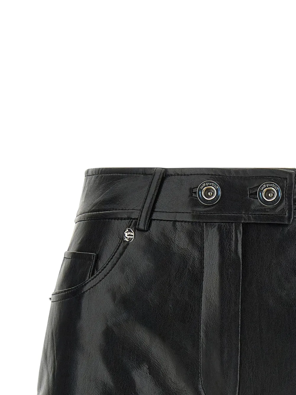  Self-portrait Ruffled Five-pocket Shorts - Black 